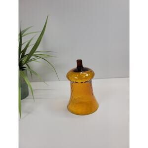 Vintage Amber Diamond Optic Pegged Votive Cup, Candle Holders Homco
